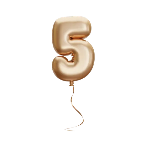 Balloon Number Five  3D Icon