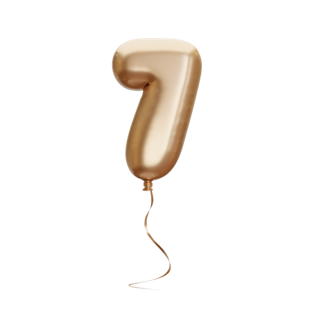 Balloon Number Seven  3D Icon