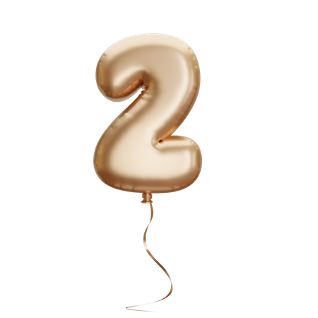 Balloon Number Two  3D Icon