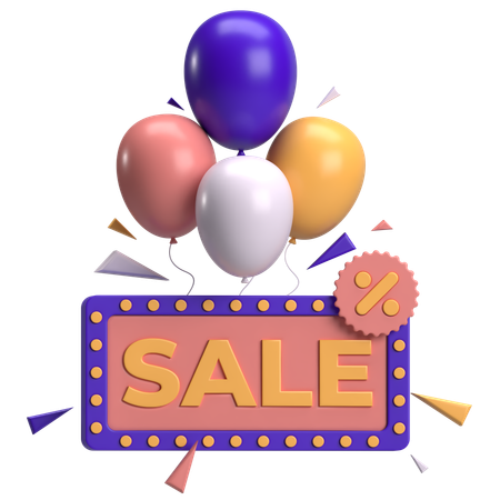 Balloon Sale  3D Icon