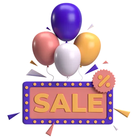 Balloon Sale  3D Icon