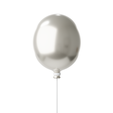Balloon Silver 3D Icon