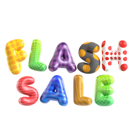Balloon Text Flash Sale  3D Icon