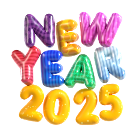 Balloon Text New Year  3D Icon