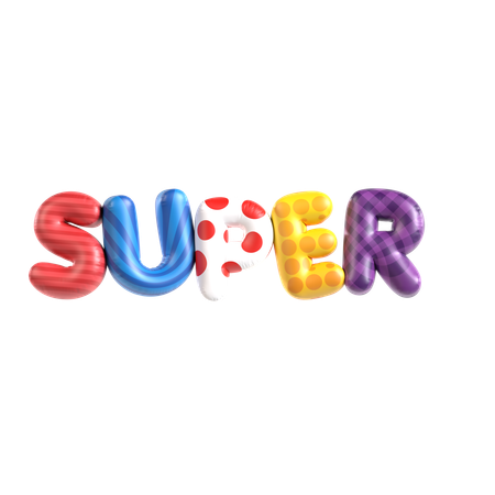 Balloon Text Super  3D Icon