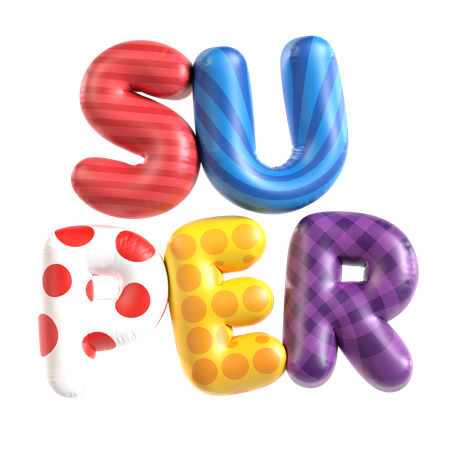 Balloon Text Super  3D Icon