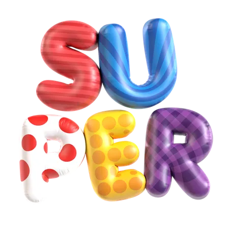 Balloon Text Super  3D Icon