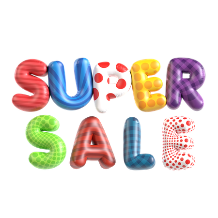 Balloon Text Super Sale  3D Icon