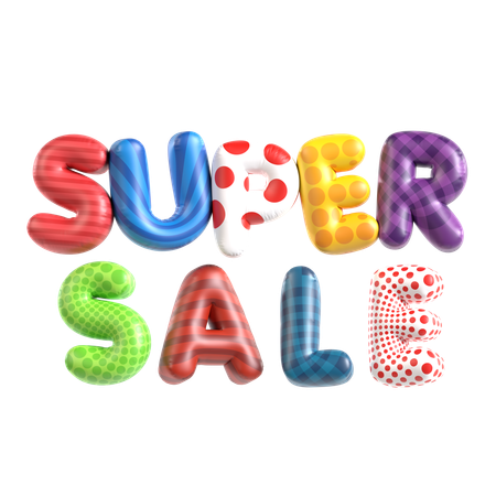 Balloon Text Super Sale  3D Icon