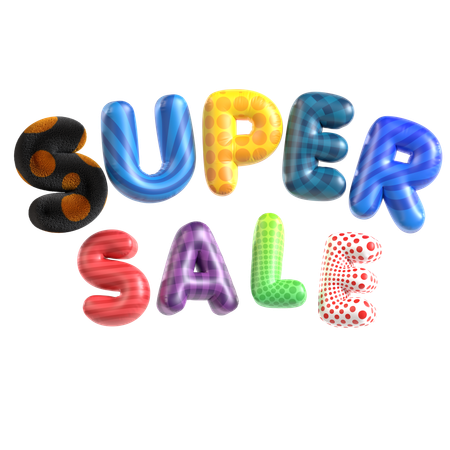 Balloon Text Super Sale  3D Icon