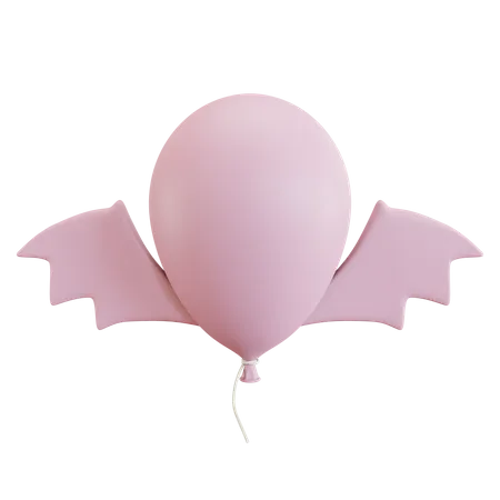 3 D Balloon With Bat Wings Illustration 3D Icon