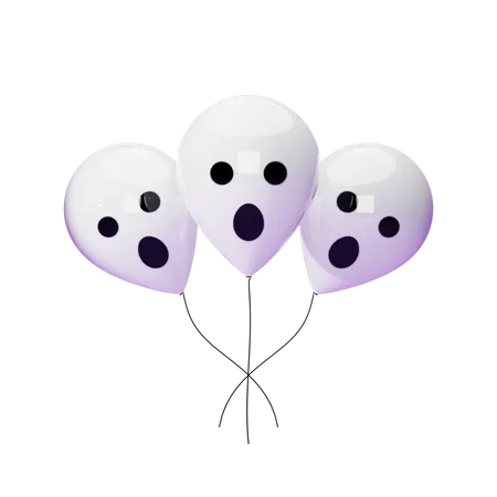 Balloon With Ghost Face  3D Icon