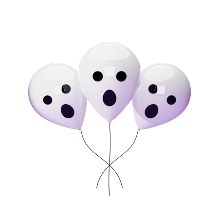 Balloon With Ghost Face  3D Icon