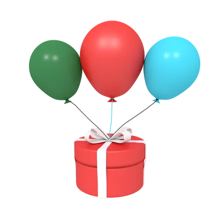 Balloon With Gift 3D Icon