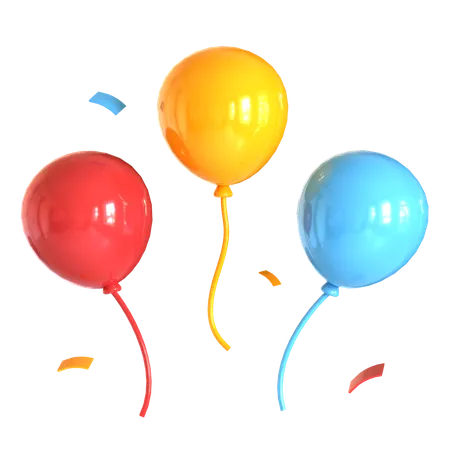 Balloons 3 D Illustration 3D Icon