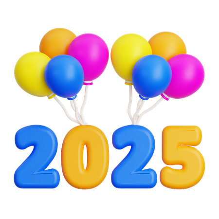 Balloons 2025  3D Icon