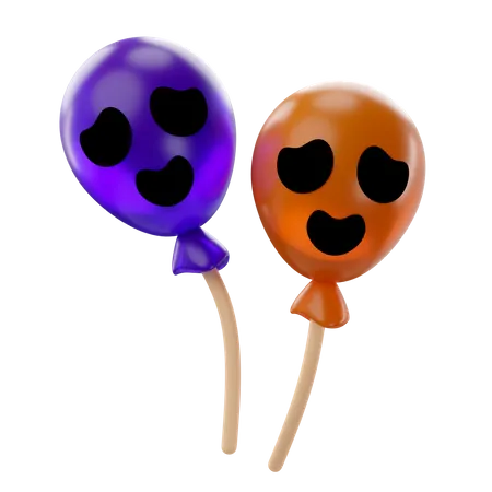 3 D Rendering Of Halloween Balloons Icon 3D Icon