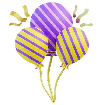 Balloons Birthday  3D Icon