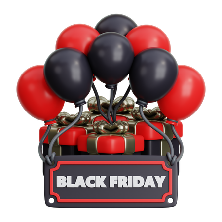 Balloons With Black Friday Text  3D Icon