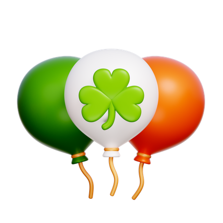 Balloons with Clover  3D Icon