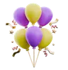 Balloons With Stars Ribbons