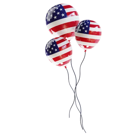 Balões da bandeira americana  3D Icon