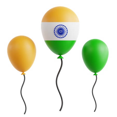 Balões de bandeira da Índia  3D Icon