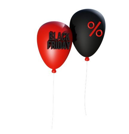 Balões de sexta-feira negra  3D Icon