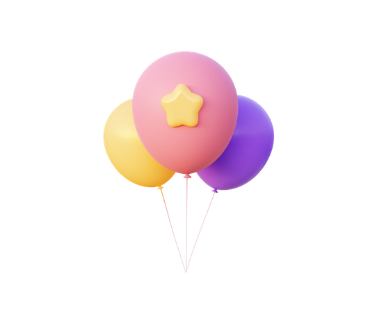 Balões coloridos  3D Icon