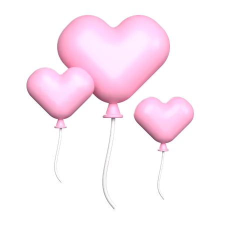 Balões de coração  3D Icon