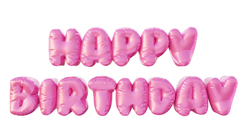 Balões de feliz aniversário  3D Illustration