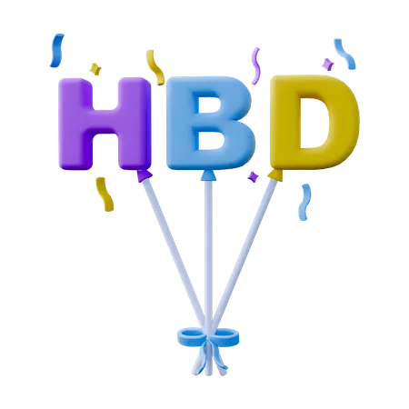 Balões de Feliz Aniversario  3D Icon