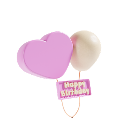 Balões de feliz aniversário  3D Icon