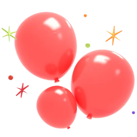 Balões de festa  3D Illustration