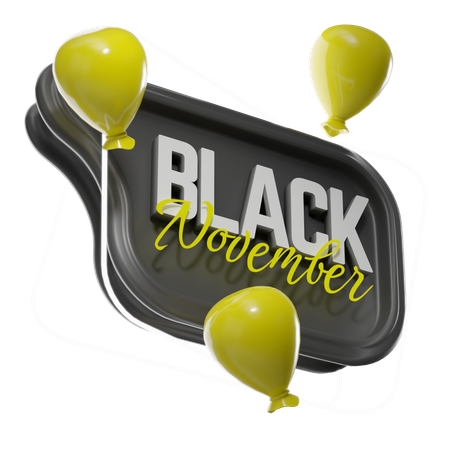 Balões de novembro negro  3D Icon