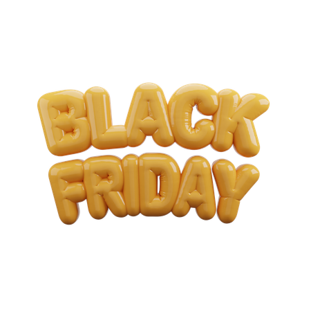 Balões de tipografia de texto da Black Friday  3D Icon