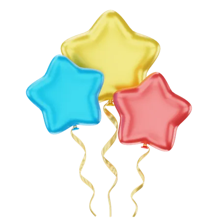 Balões estrela  3D Icon