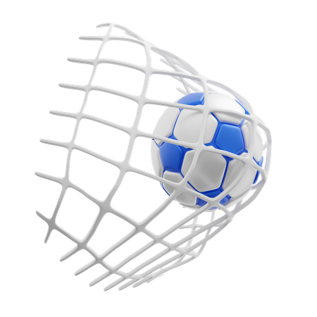 Balón de fútbol en la red  3D Icon