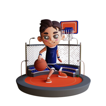 Ilustración 3D de baloncesto  3D Illustration