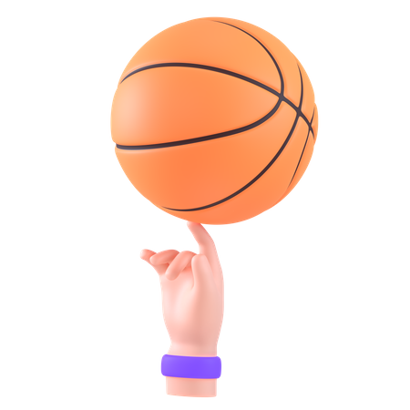 Baloncesto girando en la mano  3D Icon