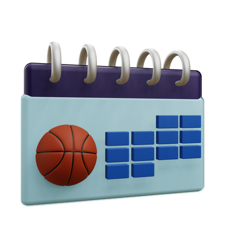 Calendario de turnos de baloncesto  3D Icon