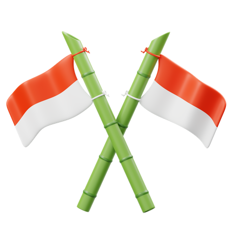 Bamboo Flag  3D Icon