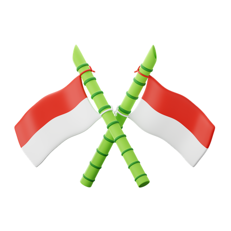 Bamboo Flag  3D Icon