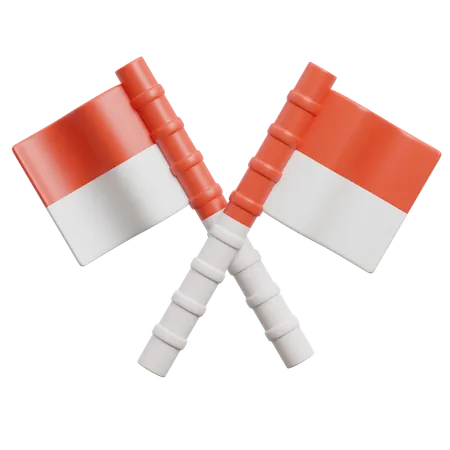 Bamboo merah putih  3D Icon