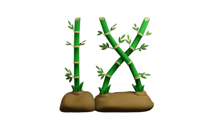 Bamboo Plant  3D Icon