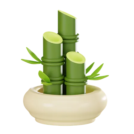 Bamboo Plant Pot  3D Icon