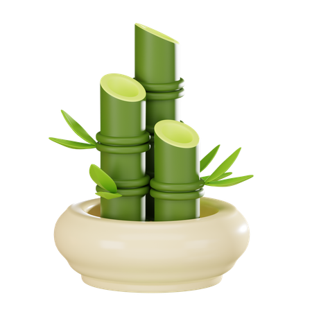 Bamboo Plant Pot  3D Icon