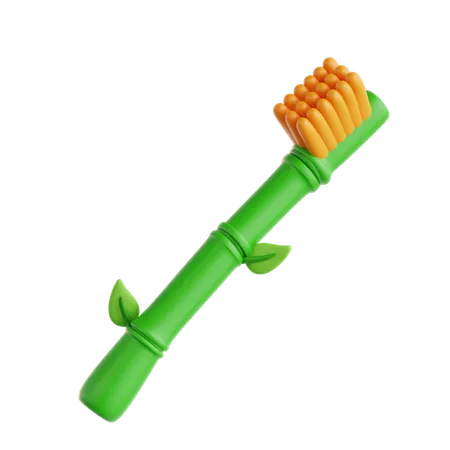 Bamboo toothbrush  3D Icon