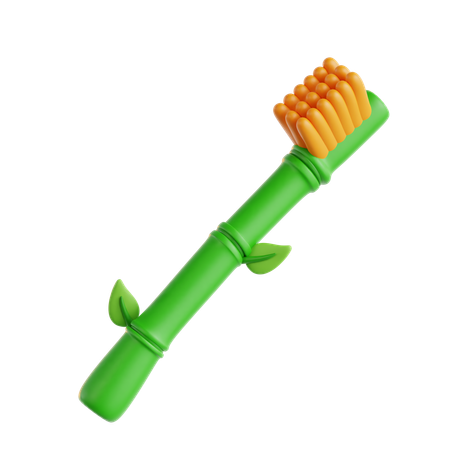 Bamboo toothbrush  3D Icon