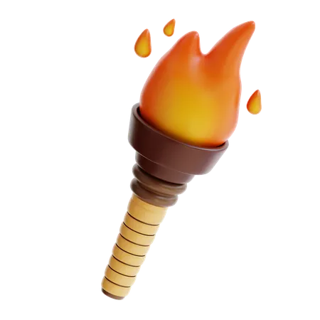 3 D Rendering Bamboo Torch Icon 3D Icon